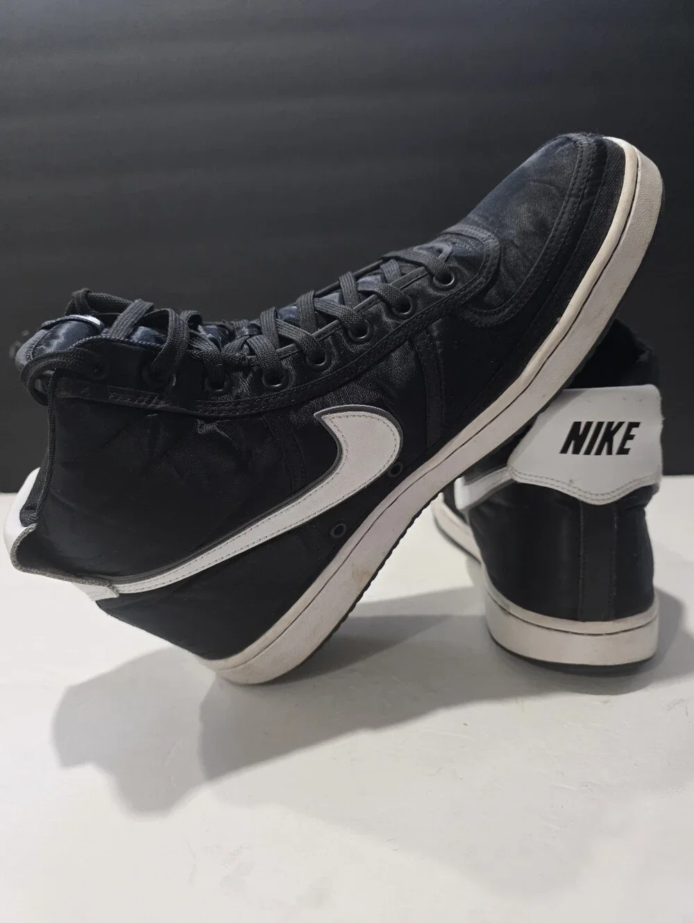 Nike Vandal High Supreme Black White Nylon Retro Basketball Sneakers Men's 12